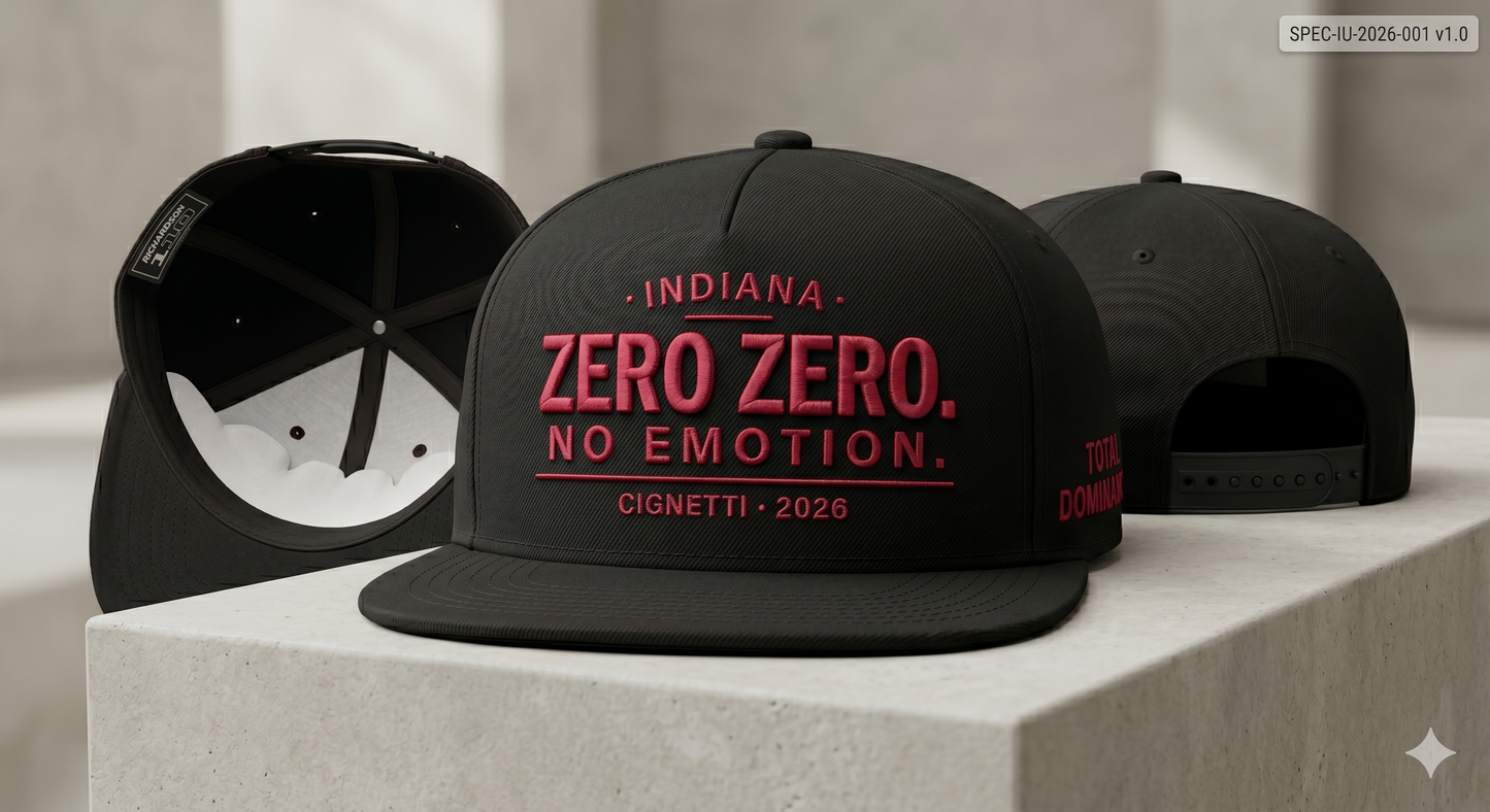 "ZERO ZERO. NO EMOTION." hat.
