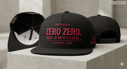 "ZERO ZERO. NO EMOTION." hat.